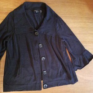 Black 3/4 Belle Sleeve Cardigan